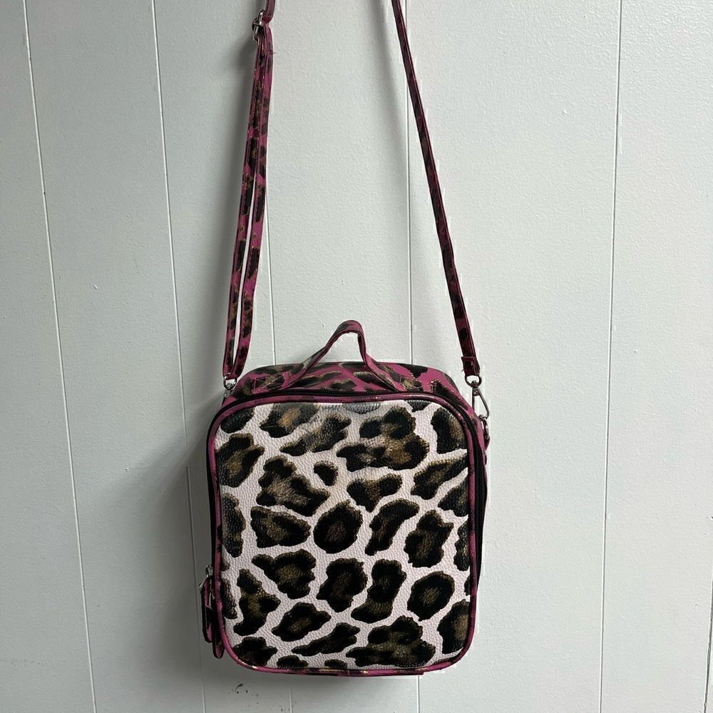 Bari Lynn Two‎ Tone Leopard Print Lunch Tote Faded Look